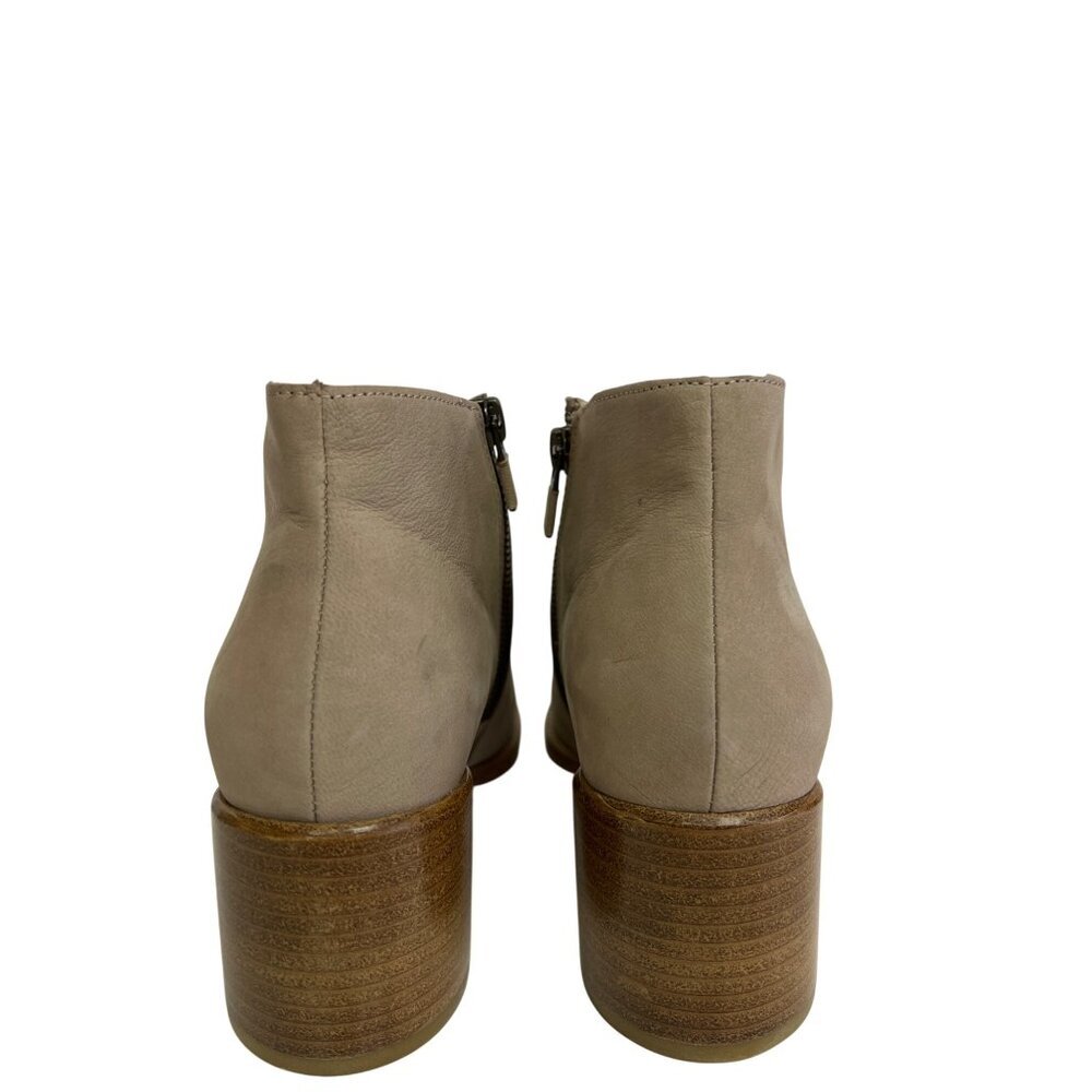 Eileen Fisher Taupe Suede Side-Zip Ankle Booties - Picture 6 of 9